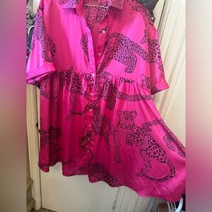 Stunning leopard hot pink dress size small
